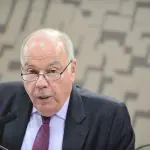 O chanceler Mauro Vieira, ministro das Relações Exteriores, durante uma audiência pública no Senado, nesta quinta-feira, 14 | Foto: Pedro França/Agência Senado