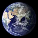 Imagem do planeta Terra em estado pleno, sem indícios de aquecimento global