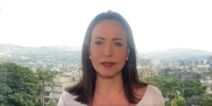 María Corina Machado discursando em vídeo postado nas redes sociais