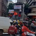 Entregadores do iFood protestaram em Belo Horizonte