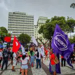 Ato 'pró-democracia' do PT, que ocorreu também em Fortaleza, Ceará | Foto: Reprodução/Redes sociais