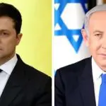 O presidente da Ucrânia, Volodymy Zelensky, e o premiê de Israel, Benjamin Netanyahu