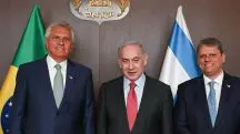 Ronaldo Caiado, Benjamin Netanyahu e Tarcísio de Freitas