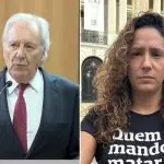 Ministro da Justiça, Ricardo Lewandoswki, e Mônica Benício, viúva de Marielle Franco
