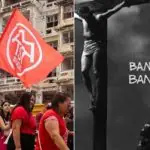 O movimento de extrema esquerda recorreu ao livro de Lucas, capítulo 23, na tentativa de amenizar a blasfêmia | Foto: Montagem/Redes sociais/MTST