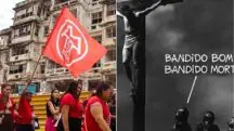 O movimento de extrema esquerda recorreu ao livro de Lucas, capítulo 23, na tentativa de amenizar a blasfêmia | Foto: Montagem/Redes sociais/MTST