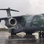 Imagem do cargueiro KC-390 da Embraer