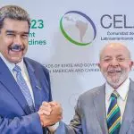 O ditador da Venezuela, Nicolás Maduro, e Lula em imagem de fevereiro de 2023 | Foto: Ricardo Stuckert / PR