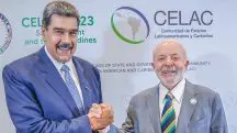 O ditador da Venezuela, Nicolás Maduro, e Lula em imagem de fevereiro de 2023 | Foto: Ricardo Stuckert / PR