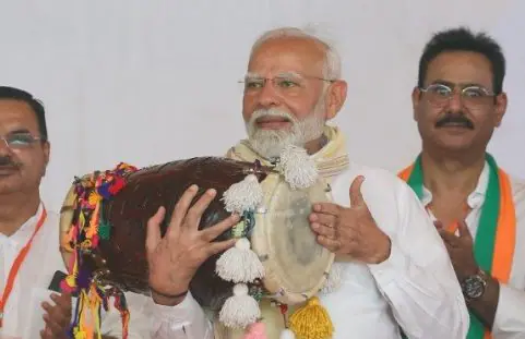Narenda Modi em campanha eleitoral