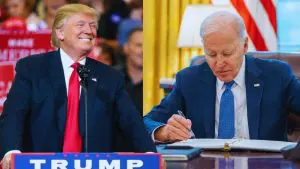 Donald Trump e Joe Biden, lado a lado