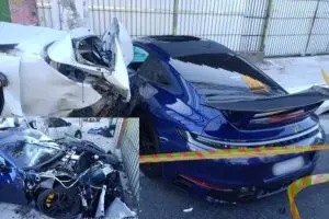 Depois de colidir contra um Sandero, Fernando Sastre abandonou a Porsche sem prestar socorro às vítimas | Foto: Divulgação/Polícia Civil