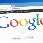 Imagem meramente ilustrativa do site de buscas Google aberto em uma aba do navegador Chrome