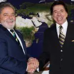 Foto de Silvio Santos e Lula