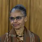 A ministra do Meio Ambiente, Marina Silva, durante solenidade de assinatura de convênios entre Itaipu Binacional, governo do Pará e Prefeitura de Belém, no Planalto - 05/05/2024 | Foto: Mateus Bonomi/Agif/ Estadão Conteúdo