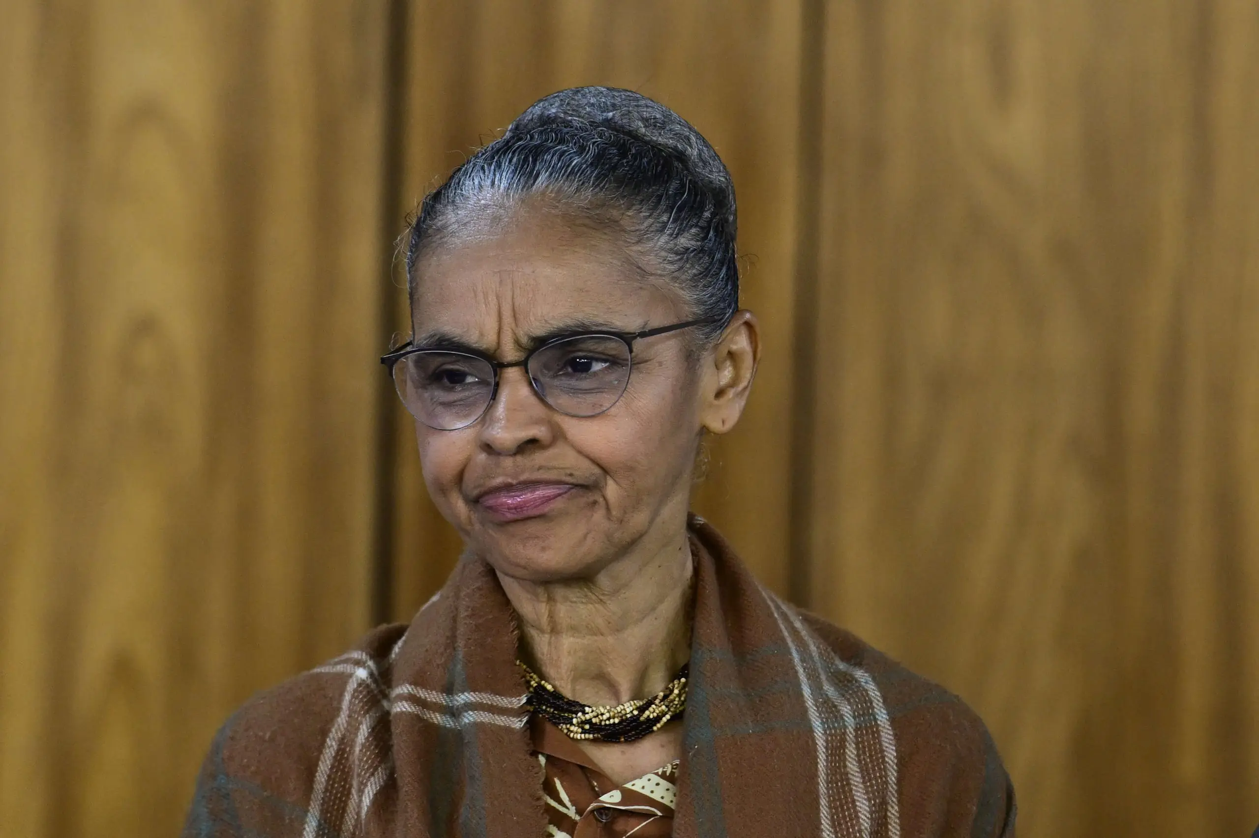 A ministra do Meio Ambiente, Marina Silva, durante solenidade de assinatura de convênios entre Itaipu Binacional, governo do Pará e Prefeitura de Belém, no Planalto - 05/05/2024 | Foto: Mateus Bonomi/Agif/ Estadão Conteúdo