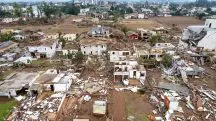 Imagem aérea mostra devastação em Arroio do Meio