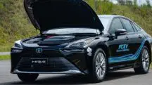 O Toyota Mirai, carro a hidrogênio que foi emprestado para testes de um projeto-piloto na Universidade de São Paulo (USP) que produzirá o primeiro hidrogênio verde a base de etanol do mundo | Foto: Divulgação/Toyota