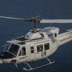 Helicóptero do Uruguai está de prontidão em Santa Maria (RS) | Foto: Divulgação/Fuerza Aérea Uruguaya
