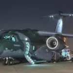 O KC-390 Millenium, sendo usado para a Operação Taquari II | Foto: Reprodução/Twitter/X/@fab_oficial