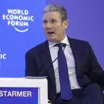 Keir Starmer, do Reino Unido, durante o Fórum Econômico Mundial