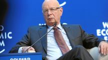 Klaus Schwab durante conferência do Fórum Econômico Mundial