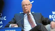 Klaus Schwab durante conferência do Fórum Econômico Mundial