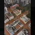 Imagem da região central de Porto Alegre | Foto: Reprodução/Twitter/X