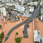 O centro de Porto Alegre inundado, em virtude das enchentes que assolam o Rio Grande do Sul - 5/5/2024 | Foto: Renan mattos/Reuters