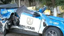A viatura do Batalhão de Policiamento em Vias Especiais
