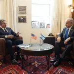 Blinken visitou o primeiro-ministro, Benjamin Netanyahu, nesta quarta-feira, 1º | Foto: Divulgação/Secretaria de Estado dos EUA
