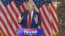 Donald Trump durante discurso depois de condenação