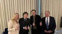 O empresário Elon Musk se encontrou com o presidente da Argentina, Javier Milei | Foto: Reprodução/X