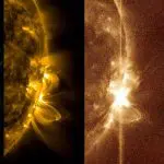Espera-se que a erupção não tenha um impacto direto em nosso planeta, ao contrário da recente tempestade solar, que causou intensas auroras boreais no Hemisfério Norte