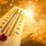 Termômetro e sol aparecem para evidenciar calor em algumas regiões. Sul deve ter frio