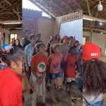 Ao longo do vídeo, é possível ver militantes instruindo as crianças a cantar e marchar | Foto: Reprodução/Redes sociais
