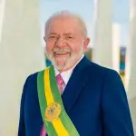 Presidente Luiz Inácio Lula da Silva, do Brasil, em sua posse para o terceiro mandato de governo
