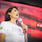 Ex-primeira-dama Michelle Bolsonaro discursa durante evento do PL Mulher | Foto: Partido Liberal/Divulgação