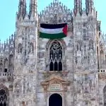 Bandeira da Palestina foi estendida na Catedral de Milão em protesto contra Israel