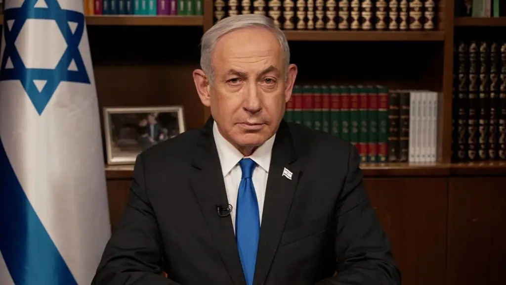 Benjamin Netanyahu em pronunciamento