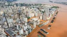 Imagem aérea das enchentes em Canoas