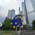 Imagem da sede do Banco Central Europeu em Frankfurt, na Alemanha