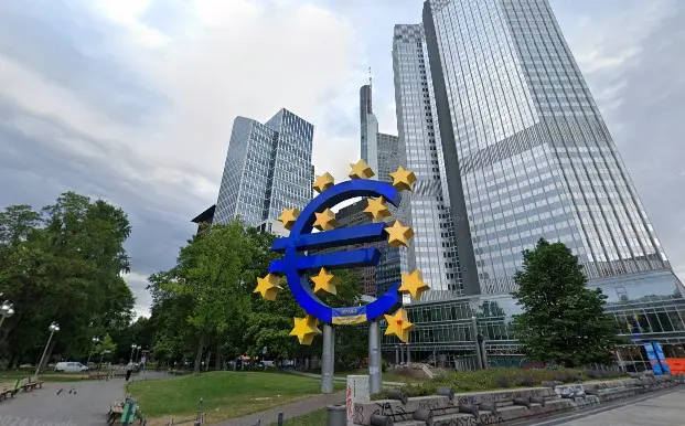 Imagem da sede do Banco Central Europeu em Frankfurt, na Alemanha
