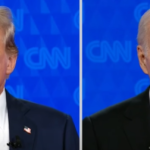 trump e biden durante debate nos EUA