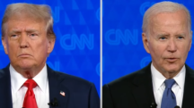 trump e biden durante debate nos EUA