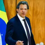 Ministro da Fazenda, Fernando Haddad, durante entrevista coletiva