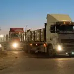 Caminhões de ajuda foram roubados em Gaza neste fim de semana | Foto: Reprodução/FDI