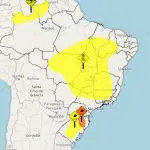 Mapa do Inmet com previsões de temperatura e clima para o Brasil