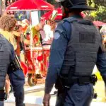 Policiais atuando na segurança da Parada LGBT 2024