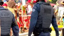 Policiais atuando na segurança da Parada LGBT 2024